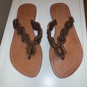 Mystique Brown Jeweled Sandal